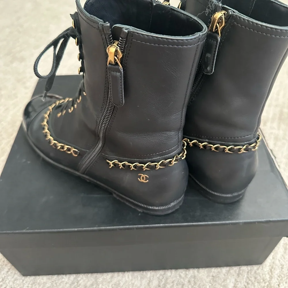 Chanel Black Leather Women's Boots - Picture 8 of 11